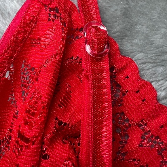 Escante Womens Size Large Red Lace Lingerie Garter Straps Suspender Adjustable - Picture 9 of 13